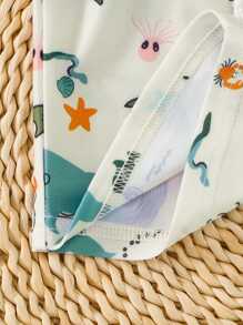 Short de plage à taille élastique avec imprimé requin pour tout-petits garçons, adapté pour les vacances et les voyages