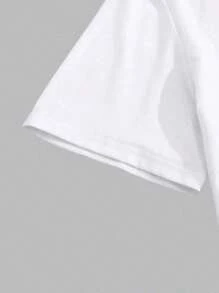 Camiseta informal con estampado de letras MILANO ITALY para hombre, 1 pieza, 220 g/m², cuello redondo, algodón puro grueso