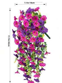 1pc/2pcs/3pcs/6pcs Artificial Hanging Violet Ivy Flowers , Faux Silk Rattan Plant Fake Orchid Ivy Floral Vine For Home Wall Wedding Engagement Garden Party Patio Yard Porch Bedroom Dining Room Balcony Swing Stand Covered Front Porch Staircase Valentine's Day Birthday Gift Indoor Outdoor Decor, Plastic Flower Garland With No Power Needed