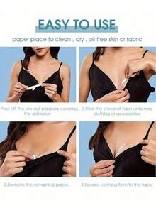 36pcs/Pack Plus Size Double-Sided Tapes For Women, Invisible Bra Nipple Covers, Strong Transparent Fabric, Anti-Slip Collar Fashion Tape - White Large Size 36pcs - View 8