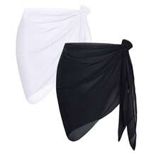 1 buc Eșarfă sexy alb-negru pentru femei; Șal de plajă, costum de baie acoperitor. Set de costume de baie bikini transparente, potrivit pentru călătorii la plajă, stil nou de vară; Protecție solară; Stațiune la modă pe plajă; Șal; Eșarfă pentru cap; Eșarfă de mătase; Cel mai bine vândut; Triunghi
