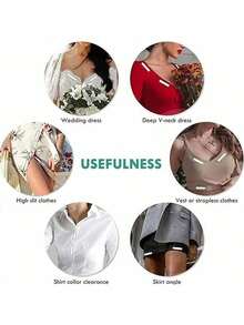 36pcs/Pack Plus Size Double-Sided Tapes For Women, Invisible Bra Nipple Covers, Strong Transparent Fabric, Anti-Slip Collar Fashion Tape - White Large Size 36pcs - View 5