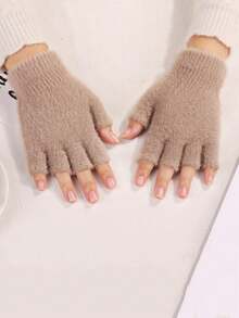 1 Pair/2 Pairs/3 Pairs Fashion Soft Plush Warm Fingerless Gloves For Women, Thickened Cold-Proof Touchscreen Gloves Suitable For Outdoor Cycling, Sports, Wear In Winter Halloween - Multicolor - View 4