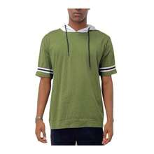 Short Sleeve Hooded Shirt - Red - View 3