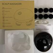 1 pezzo Massaggiatore elettrico per la testa con 8 artigli, cura del cuoio capelluto, terapia a luce rossa per nutrire i capelli, pulizia del viso e aiuto per il sonno