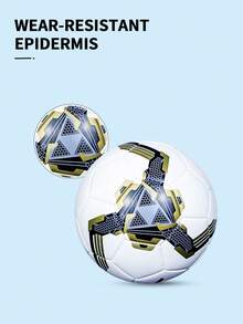 YUNCU 1 个足球，耐磨软式足球，用于训练比赛，圣诞礼物，尺码 4、5 - 金色 - 查看 3