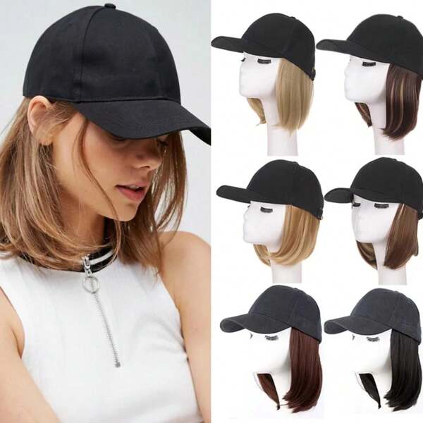 Peluca sintética de base de 28cm con pelo de Bob, gorra tipo A Naturally natural para uso en vacaciones y fiestas de mujeres