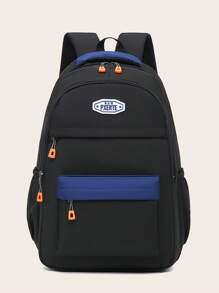 New Men's Lightweight One Shoulder Bag Backpack With Pen Case 3 PiecesSet, Casual Large Capacity Student Messenger Bag