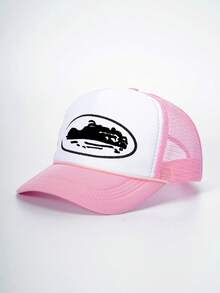 1pc Men's Embroidered Trucker Cap, Fashionable Elements Baseball Hat For Outdoor Sun Protection, Casual, Spring, Autumn Travel, Beach Vacation - Baseball Cap - View 9