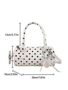 Dedoo Handheld Polka Dot Bag 2024 New High-End Contrast Cylinder Bag Spice Joker Fashion Commuter Handbag Love Pendant To Send Girlfriend Gifts Preferred. - 白色 - 查看 9