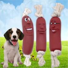 Hundespielzeug aus Gummi, Wurst, Quietschen, für kleine Hunde, zum Kauen von Wurst, interaktives Training, Zahnreinigung, Welpenkauen, Heimtierbedarf