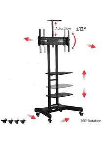 HCHGGFDX Renwick Adjustable TV Stand With Stroage 32 To 75, Black - 1 - View 3