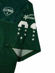 男士时尚休闲运动短袖 T 恤，夏季 - 軍綠色 - 查看 5