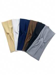 3 件男女通用时尚百搭彩色纯色交叉头带,多功能运动/瑜伽吸汗带,波西米亚风优雅街头风格发饰 - 彩色 - 查看 6