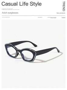 1/2 Pair Women's Lightweight Glasses, Acrylic Casual Retro Oval Frames, Black Glasses, Suitable For Daily Reading And Commuting - Multicolor - View 8