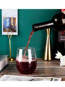 12 件 360 毫升 12 盎司透明金边红酒杯（可重复使用），带金边，适用于盛水、果汁、鸡尾酒、葡萄酒、甜点饮料，适合生日、婚礼、节日、万圣节、圣诞节、新年派对用品 - 彩色 - 查看 7