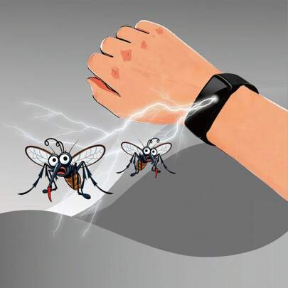 1pc Classic , Fashionable Wristband, Outdoor, Forest, Hiking, Electronic Mosquito Repeller, Men Sports Anti-Mosquito Strap, Home Silent Mosquito Repellent Device, Party Anti-Mosquito Watch, Versatile , Advanced Design, Adjustable Size, Easy And Comfortable To Wear, Gift For Family And Friends,