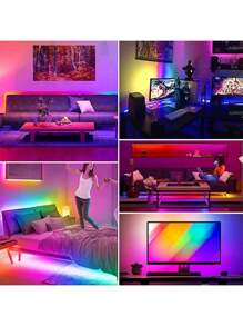 Luzes de LED de 44 Teclas 65 FT com Sincronização de Música, Luzes de Faixa de LED RGB Coloridas com Controle Remoto e Aplicativo, Luzes de LED Bluetooth, Luzes de LED para Quarto, Casa, Cozinha, Decoração, Festa