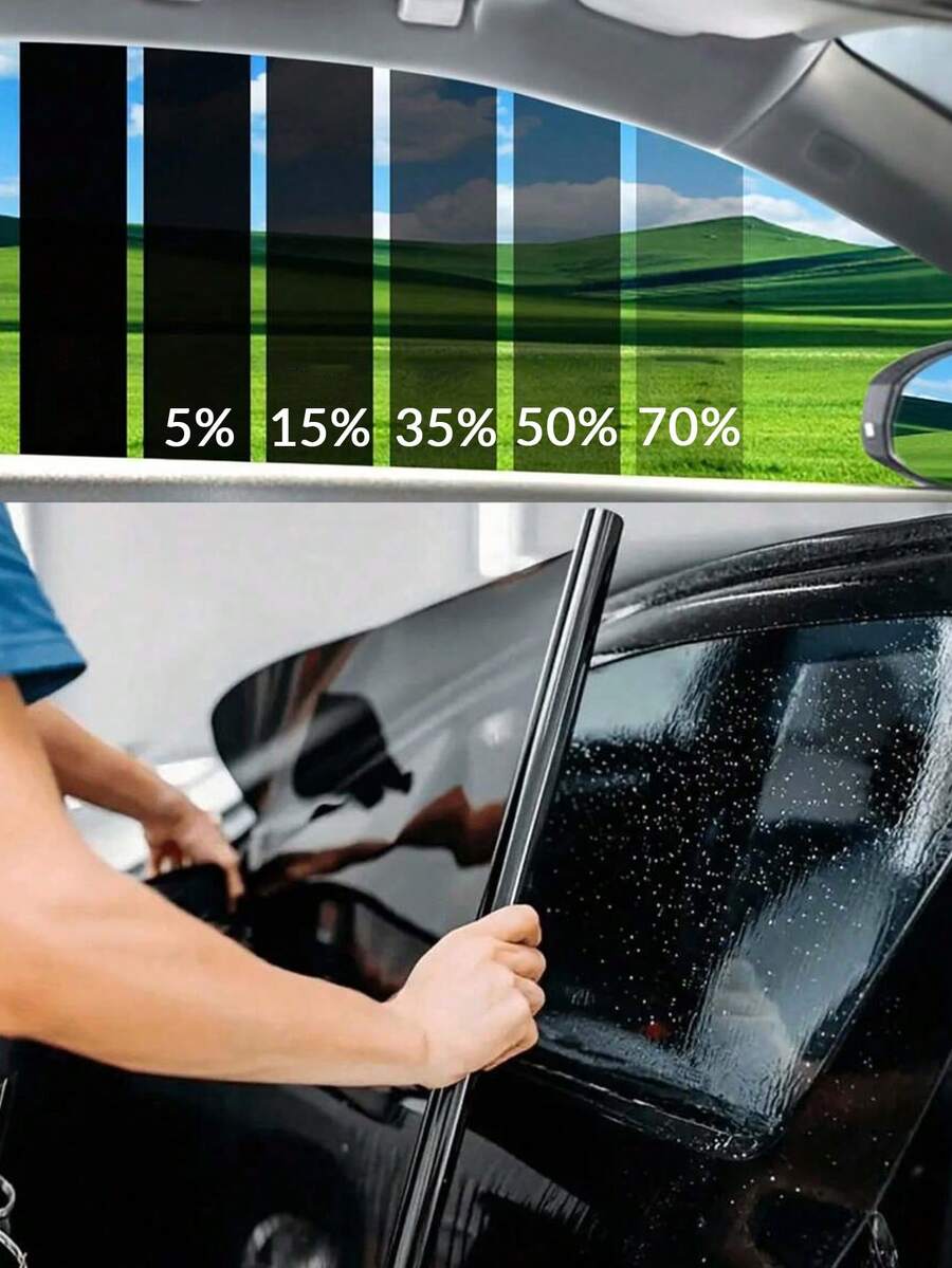 50cm*300cm-Automotive Removable Protective Glass Window Auto Sunshade Film For Car Non-Reflective Film For Car Window Tint - Black - View 1