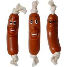 Hundespielzeug aus Gummi, Wurst, Quietschen, für kleine Hunde, zum Kauen von Wurst, interaktives Training, Zahnreinigung, Welpenkauen, Heimtierbedarf