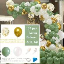 137pcs Sage Green Mixed, 140pcs Blue Mixed, 141pcs Pink Mixed Balloon Garland Kit. Assorted Size Balloons For Party, Birthday, Wedding, Festival Decoration