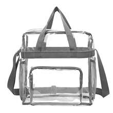 Transparent PVC Tote Bag Casual Shoulder Bag Sports Waterproof Beach,Clear Bag,Fashionable Transparent,Clear Waterproof Bag For Women,Perfect For Summer,Vacation & Beach,School Bag,Large Capacity,Waterproof,Lightweight,Portable