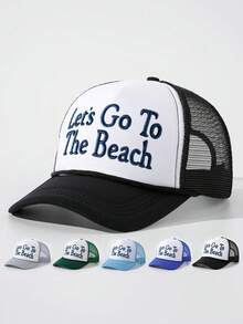 1 pieza Gorra de béisbol con malla bordada con estrella de cinco puntas, gorra casual ajustable con protección solar para exteriores, apta para viajes de primavera/otoño, playa, estilo unisex Y2K - sombrero - Ver 13