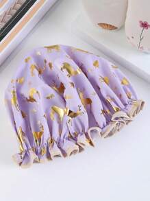 1 pièce Bonnet de douche imperméable à double couche, en matériau PE épaissi pour salle de bain, bonnets de bain et lavage des cheveux, femmes retour à l'école