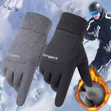 1 Pair Outdoor Warm Gloves, Windproof Waterproof Touchscreen Full Finger Gloves For Cycling, Sports, Skiing, Autumn/Winter