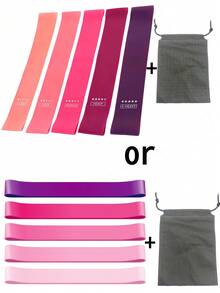 1 件/2 件/3 件/5 件女士阻力带套装 - 瑜伽普拉提臀部训练带，用于腿部和臀部锻炼，TPE 弹性健身带，用于全身塑形、拉伸、家庭健身房、Crossfit - 夏季便携式健身带（5 种颜色）- 混合配送 - 彩色 - 查看 14