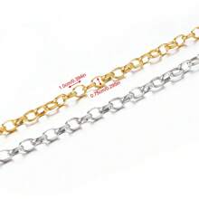1 & 5 Meters Golden Stainless Steel Wide Chain Oval Chain Ring High Quality Chain For DIY Making Necklace Bracelet Jewelry Chain Accessories