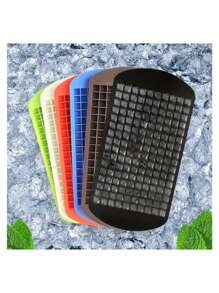 1 pièce Moule à glaçons en silicone 160 grilles, mini carrés de glace, moule à glace, machine à glaçons, faire du thé, des liqueurs, de la chocolat et du blanc. Petit, portable, pratique pour le réfrigérateur de voiture, facile à retirer