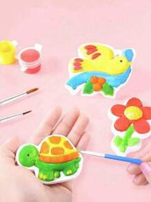 2 pezzi Mini pittura in gesso colorato fai-da-te, da regalare, con graffiti e decorazioni colorate