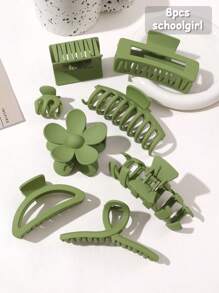 8 Piece Set Of Acrylic Textured Tie And Twist Clips Premium Quality Non-Slip Hair Claw For Girl Updo And Half Updo Styling