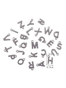 26pcs/Set A-Z Initial Crystal Alloy Charms Pendants For DIY Jewelry Making, Women Earrings, Necklaces, Craft Accessories