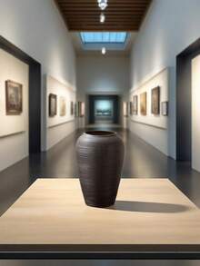 1pc Nordic Minimalism Style Ceramic Hydroponic Large Flower Vase, Suitable For Home Decor, Modern Simplistic Decorative Vase Set, For Fresh Flowers, Bohemian Style Vase, Suitable For Farmhouse, Living Room, Dining Room, Tabletop, Bookshelf, Centerpiece, Home Decor, Tabletop Decoration, Black Brushed Stripes Large Flower Vase,Halloween Decor Halloween Decor Fall Decor Room Decor Glass Vase - Black - View 8