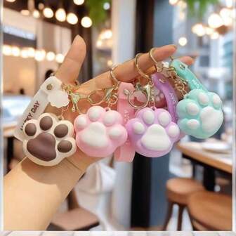 Creatieve kattenpoot sleutelhanger, schattige sleutelhanger voor meisjes, autohanger, rugzakbedel, cadeau voor koppels