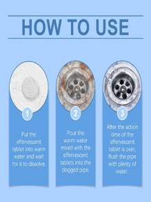 JAYSUING Pipe Cleaning Tablets: Cleaning Grease And Hair Clog In Kitchen And Bathroom Drains. It Reacts Quickly With Water To Produce Rich Foam. Penetrates Deep Into The Pipes To Break Down Stubborn Clogs. Special Deodorizing Agents Effectively Eliminate Drain Odor, Keeping The Kitchen And Bathroom Air Fresh And Pleasant. - Powdery - View 4