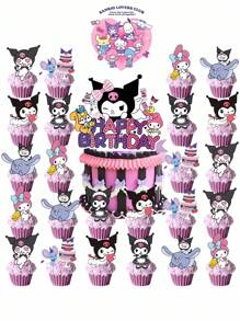 Sanrio Sanrio Kuromi Birthday Cake Toppers, Cake Decorations For Birthday Party, Children Birthday Cake Accessories