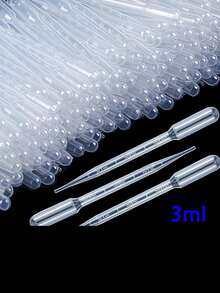20/50/100支装可重复使用塑料滴管，适用于精油、化妆品、科学和实验室用途 - 無色 - 查看 5