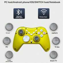 6 pièces Accessoires de jeu sans fil Manette Bluetooth 450mAh pour ordinateur et télévision