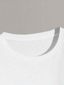 Camiseta informal con estampado de letras MILANO ITALY para hombre, 1 pieza, 220 g/m², cuello redondo, algodón puro grueso