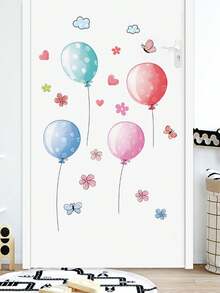 1set Colorful Balloon Wall Stickers PVC Colorful Polka Dot Wall Decals Watercolor Fabric Big Balloons Wall Stickers Self-Adhesive Removable Peel And Stick Vinyl Decals For Kids Room Decor Nursery Classroom Playroom Wall Decor Home Decor Personalised Stickers - Multicolor - View 10