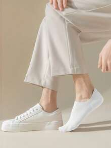 2/6/10 双中性纯色黑/白/灰色袜子，硅胶防滑鞋跟，吸湿排汗透气针织材质，适合春夏季，简约风格踝袜，适合居家、通勤、上学、运动、节日礼物（无纸卡） - 彩色 - 查看 3