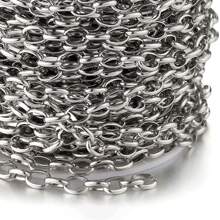 1 & 5 Meters Golden Stainless Steel Wide Chain Oval Chain Ring High Quality Chain For DIY Making Necklace Bracelet Jewelry Chain Accessories