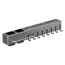 Wandmontierter Messerhalter & Utensilien Organizer - platzsparender Küchen-Aufbewahrungsständer mit Haken für Messer, Schneidbretter, Spatel, Schneebesen und Kochutensilien - stabiles schwarzes Metall, modernes Design, hält Arbeitsplatte aufgeräumt und effizient | Zeitgenössische Heimdekoration | Sicher an der Wand montiert, Küchen-Aufbewahrung & Organizer-Tool
