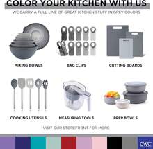 COOK WITH COLOR Prep Bowls With Lids- Wide And Deep Nesting Plastic Small Mixing Bowl Set With Lids, 8 Piece Set - Wide Bowls, Gray - Gray - View 8