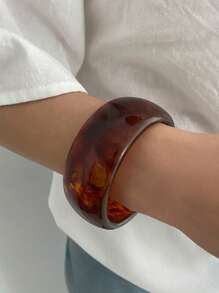 1pc Bohemian Retro Geometric Wide Resin Cuff Bracelet, Luxurious Holiday Party Jewelry Bracelet Gift For Women, Couples, Birthday, Versatile