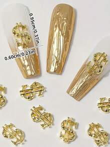 15pcs Alloy Money Dollar Nail Charms 3D Golden&Silvery Dollar Sign Nail Art Charms Nails Design Nail Decorations For Women S Nailcharms