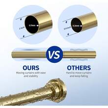 New Shower Curtain Rod, 1" Diameter Heavy Duty Tension Shower Rod, Non Slip Adjustable 28-74 Inch No Drilling Shower Curtain Rods Spring Tension For Bathroom, Shower Stall, No Rust, Chrome Gold - 金色28-74英寸 - 查看 6